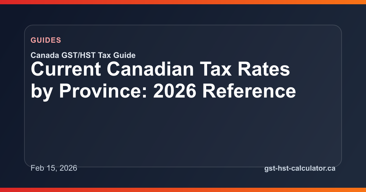 Current Canadian Tax Rates by Province: 2026 Reference GST/HST guide preview image