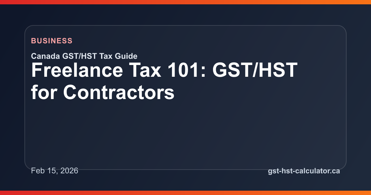 Freelance Tax 101: GST/HST for Contractors GST/HST guide preview image